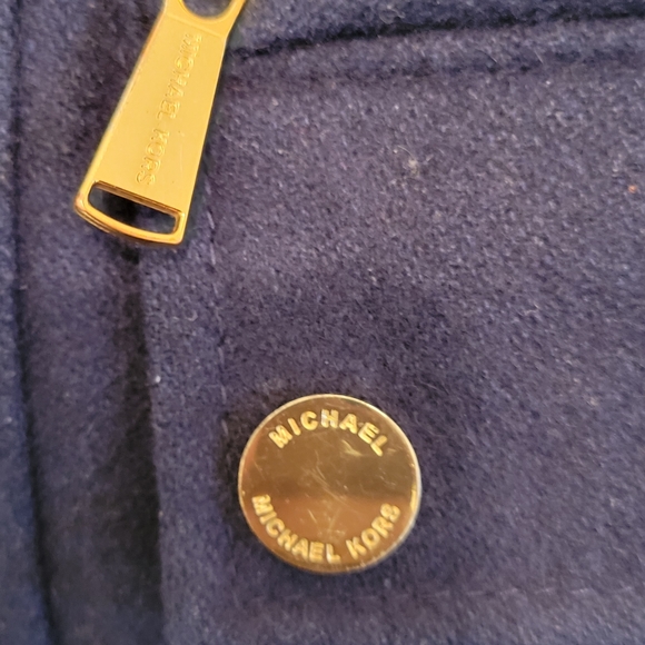 Michael Michael Kors Women's Navy Blue Wool Blend Coat Size 2 - Picture 5 of 5